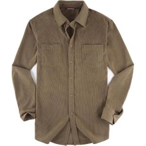 imageAlex Vando Mens Button Down Shirts Regular Fit Long Sleeve Casual Plaid Flannel ShirtCorduroy Khaki