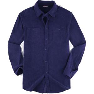 imageAlex Vando Mens Button Down Shirts Regular Fit Long Sleeve Casual Plaid Flannel ShirtCorduroy Navy