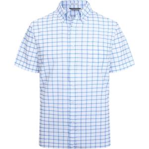 imageAlex Vando Mens Button Down Shirts Wrinkle Free 4Way Stretch Short Sleeve Business Casual ShirtBlue 02