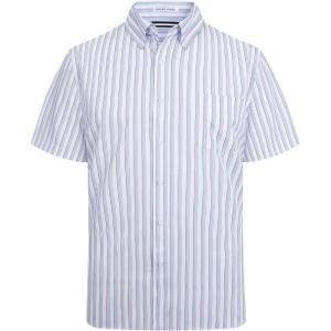 imageAlex Vando Mens Button Down Shirts Wrinkle Free 4Way Stretch Short Sleeve Business Casual ShirtBlueRed 01