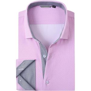imageAlex Vando Mens Printed Dress Shirts Long Sleeve Regular Fit Button Down ShirtPink Cross 90