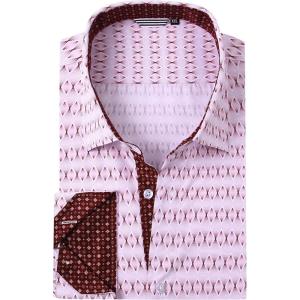 imageAlex Vando Mens Printed Dress Shirts Long Sleeve Regular Fit Button Down ShirtWine Diamond 74