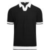 imageAlex Vando Mens Knit Polo Shirts Casual Short Sleeve Johnny Collar Golf ShirtsBlack