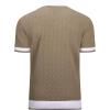 imageAlex Vando Mens Knit Polo Shirts Casual Short Sleeve Johnny Collar Golf ShirtsKhaki