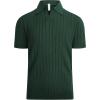 imageAlex Vando Mens Knit Polo Shirts Casual Short Sleeve Johnny Collar Golf ShirtsSolid Army