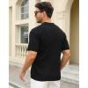 imageAlex Vando Mens Knit Polo Shirts Casual Short Sleeve Johnny Collar Golf ShirtsSolid Black