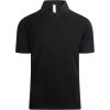 imageAlex Vando Mens Knit Polo Shirts Casual Short Sleeve Johnny Collar Golf ShirtsSolid Black