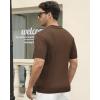 imageAlex Vando Mens Knit Polo Shirts Casual Short Sleeve Johnny Collar Golf ShirtsSolid Brown