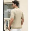 imageAlex Vando Mens Knit Polo Shirts Casual Short Sleeve Johnny Collar Golf ShirtsSolid Khaki