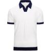 imageAlex Vando Mens Knit Polo Shirts Casual Short Sleeve Johnny Collar Golf ShirtsWhite