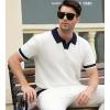 imageAlex Vando Mens Knit Polo Shirts Casual Short Sleeve Johnny Collar Golf ShirtsWhite