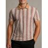 imageAlex Vando Mens Lace Polo Shirts Fashion Vibrant Short Sleeve Casual Shirts for MenKhaki