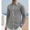 imageAlex Vando Mens Linen Long Sleeve Casual Button Down Shirt for Men Beach Wedding ShirtsBlack