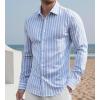 imageAlex Vando Mens Linen Long Sleeve Casual Button Down Shirt for Men Beach Wedding ShirtsBlue