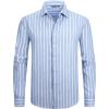 imageAlex Vando Mens Linen Long Sleeve Casual Button Down Shirt for Men Beach Wedding ShirtsBlue