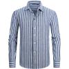 imageAlex Vando Mens Linen Long Sleeve Casual Button Down Shirt for Men Beach Wedding ShirtsDarkblue