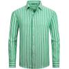 imageAlex Vando Mens Linen Long Sleeve Casual Button Down Shirt for Men Beach Wedding ShirtsGreen