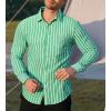 imageAlex Vando Mens Linen Long Sleeve Casual Button Down Shirt for Men Beach Wedding ShirtsGreen