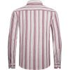 imageAlex Vando Mens Linen Long Sleeve Casual Button Down Shirt for Men Beach Wedding ShirtsRedwhite