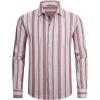 imageAlex Vando Mens Linen Long Sleeve Casual Button Down Shirt for Men Beach Wedding ShirtsRedwhite