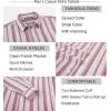 imageAlex Vando Mens Linen Long Sleeve Casual Button Down Shirt for Men Beach Wedding ShirtsRedwhite