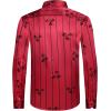 imageAlex Vando Mens Luxury Flocked Satin Shirt Long Sleeve Stylish Button Down for Nightlife Events and Bold FashionFlower Burgundy