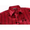 imageAlex Vando Mens Luxury Flocked Satin Shirt Long Sleeve Stylish Button Down for Nightlife Events and Bold FashionFlower Burgundy