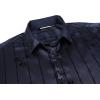 imageAlex Vando Mens Luxury Flocked Satin Shirt Long Sleeve Stylish Button Down for Nightlife Events and Bold FashionFlower Navy