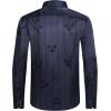 imageAlex Vando Mens Luxury Flocked Satin Shirt Long Sleeve Stylish Button Down for Nightlife Events and Bold FashionFlower Navy