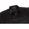 imageAlex Vando Mens Luxury Flocked Satin Shirt Long Sleeve Stylish Button Down for Nightlife Events and Bold FashionSquare Black