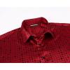 imageAlex Vando Mens Luxury Flocked Satin Shirt Long Sleeve Stylish Button Down for Nightlife Events and Bold FashionSquare Burgundy