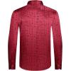 imageAlex Vando Mens Luxury Flocked Satin Shirt Long Sleeve Stylish Button Down for Nightlife Events and Bold FashionSquare Burgundy