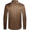 imageAlex Vando Mens Luxury Flocked Satin Shirt Long Sleeve Stylish Button Down for Nightlife Events and Bold FashionSquare Coffee
