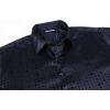 imageAlex Vando Mens Luxury Flocked Satin Shirt Long Sleeve Stylish Button Down for Nightlife Events and Bold FashionSquare Navy