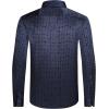 imageAlex Vando Mens Luxury Flocked Satin Shirt Long Sleeve Stylish Button Down for Nightlife Events and Bold FashionSquare Navy