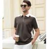 imageAlex Vando Mens Polo Shirt Cotton Blend Fashion Business Casual Polo Shirts for MenWestern Coffee