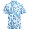 imageAlex Vando Mens Print Linen Cotton Shirts Short Sleeve Casual Summer Hawaiian Beach Shirt for MenBlue Circle