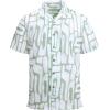 imageAlex Vando Mens Print Linen Cotton Shirts Short Sleeve Casual Summer Hawaiian Beach Shirt for MenGreen Strip