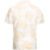 imageAlex Vando Mens Print Linen Cotton Shirts Short Sleeve Casual Summer Hawaiian Beach Shirt for MenKhaki Wave