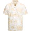 imageAlex Vando Mens Print Linen Cotton Shirts Short Sleeve Casual Summer Hawaiian Beach Shirt for MenKhaki Wave