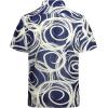 imageAlex Vando Mens Print Linen Cotton Shirts Short Sleeve Casual Summer Hawaiian Beach Shirt for MenNavy Wave