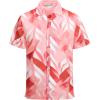 imageAlex Vando Mens Print Linen Cotton Shirts Short Sleeve Casual Summer Hawaiian Beach Shirt for MenRed Leaf
