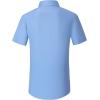 imageAlex Vando Mens Short Sleeve Dress Shirt Solid Cotton Stretch Button Down Shirt with PocketBlue
