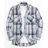 imageAlex Vando Mens Snow Washed Flannel Shirts Regular Fit Long Sleeve Casual Plaid Button Down ShirtDistressed Blue