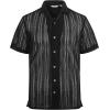 imageAlex Vando Mens Summer Shirts See Through Sheer Lace Casual Short Sleeve Button Down Beach Shirt135 Black