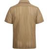 imageAlex Vando Mens Summer Shirts See Through Sheer Lace Casual Short Sleeve Button Down Beach Shirt135 Khaki