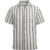 imageAlex Vando Mens Summer Shirts See Through Sheer Lace Casual Short Sleeve Button Down Beach ShirtBeigeBlack