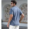 imageAlex Vando Mens Summer Shirts See Through Sheer Lace Casual Short Sleeve Button Down Beach ShirtBlue