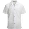 imageAlex Vando Mens Summer Shirts See Through Sheer Lace Casual Short Sleeve Button Down Beach ShirtWave White