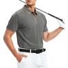imageAlex Vando Mens Zipper Golf Shirt Moisture Wicking Zip Up Solid Fashion Polo ShirtsArmy